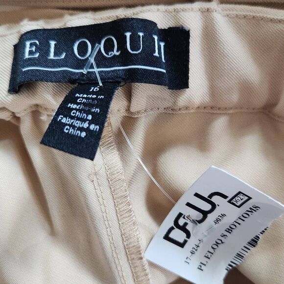 Eloquii Khaki Wide Tapered Leg Pants Size 16 NWOT Flowy Khaki Pants - Picture 7 of 9
